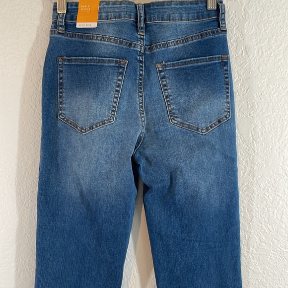 NATURE DENIM Diane High Rise Ankle Skinny Denim Jeans Raw Hem Size 25 NEW - Picture 8 of 16
